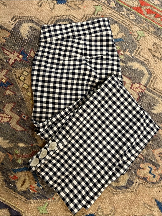 J. Crew Pants - Navy & White Gingham Pants with Button Cuff